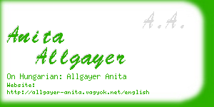 anita allgayer business card